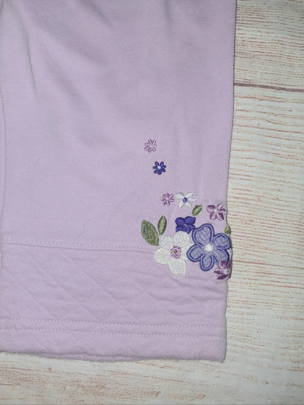 Y2K Gymboree Girls' Lavender Floral Embroidered Pants Size 18-24 Months